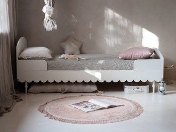 Babushka łóżko 90 x 200 cm biały - WoodLuck